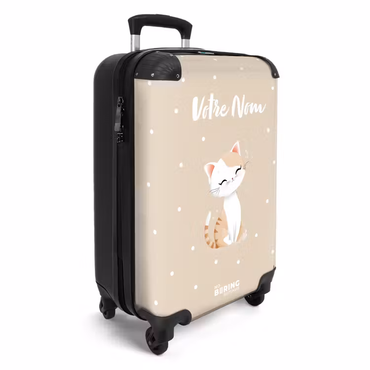 Valise avec nom -Chat Adorable à Pois — 3