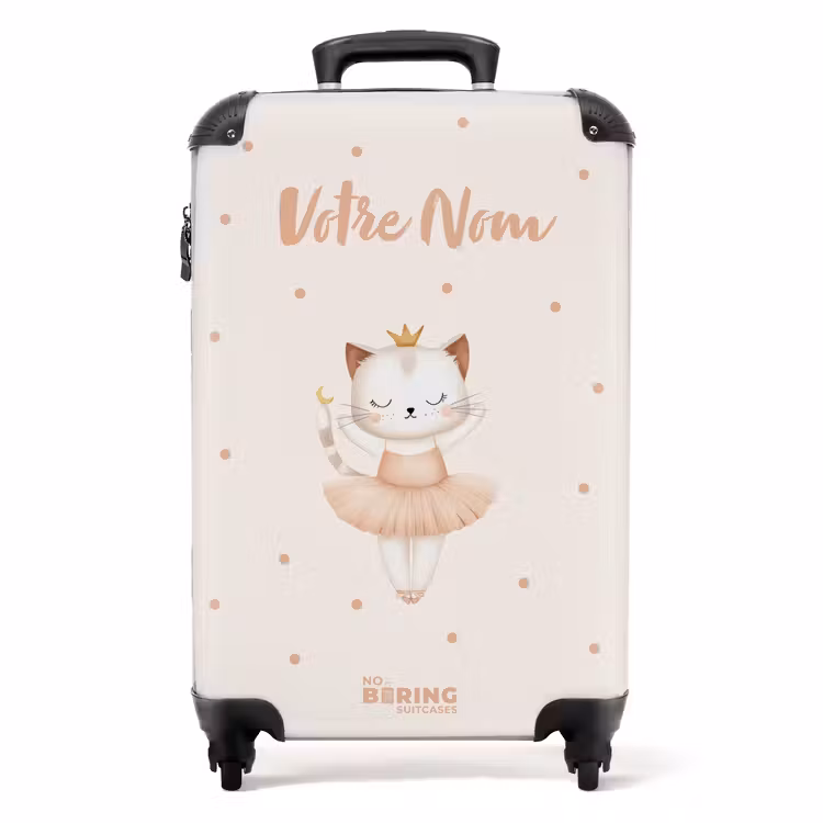 Valise avec nom -Chaton Ballet à Pois — 2