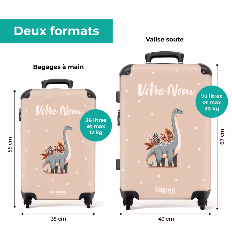 Valise avec nom -Dino à Pois — 7