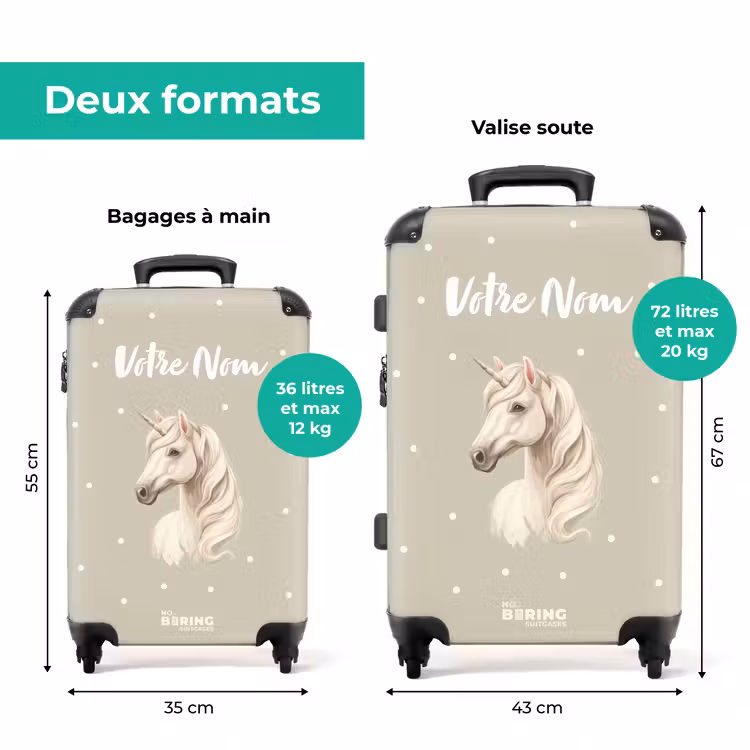 Valise avec nom -Licorne à Pois — 7