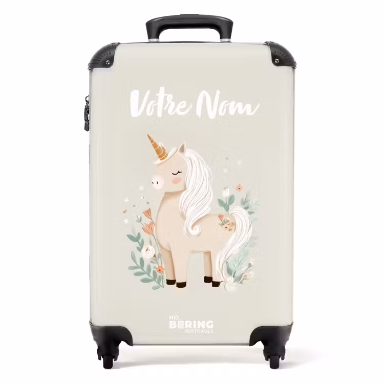 Valise avec nom -Licorne Fleurie — 1