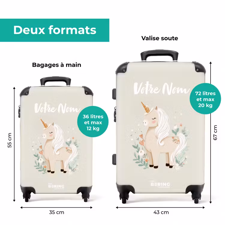 Valise avec nom -Licorne Fleurie — 7