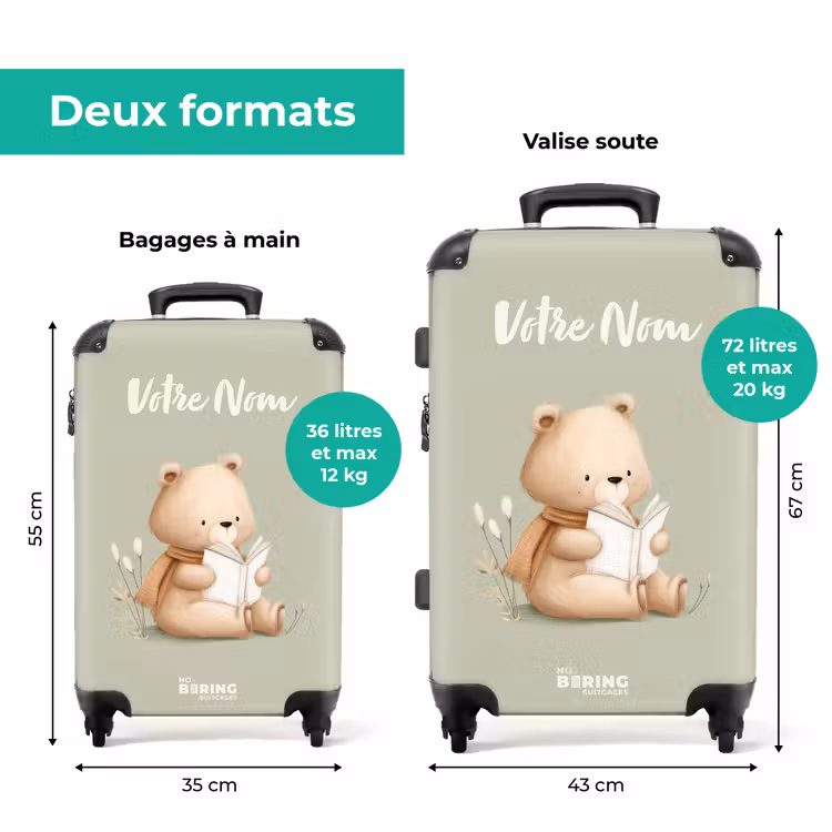 Valise avec nom -Livre et Ours — 7