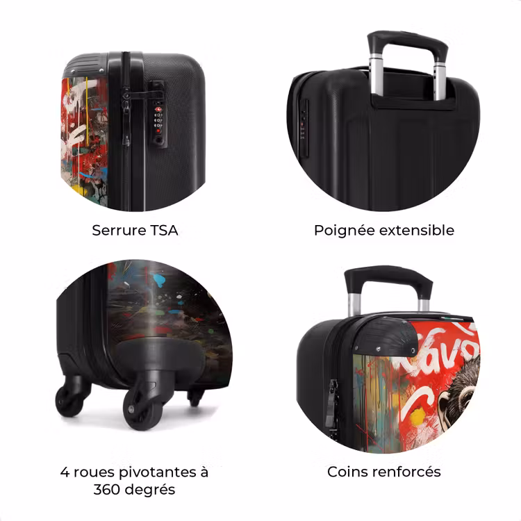 Valise - Chimpanzé devant un mur de graffitis — 8