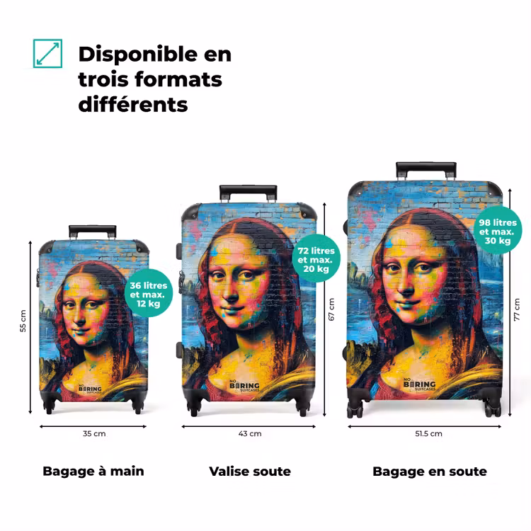 Valise - Mona Lisa colorée dans un style graffiti — 3