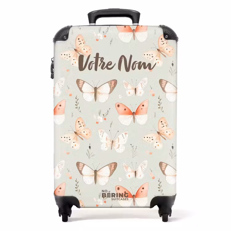 Valise avec nom -Papillon Fleuri — 1