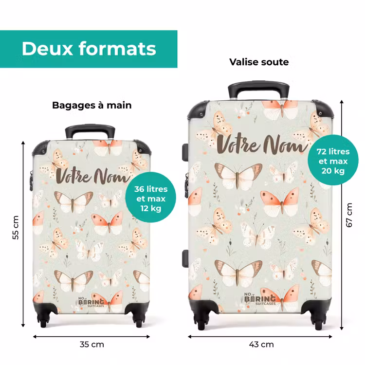 Valise avec nom -Papillon Fleuri — 7