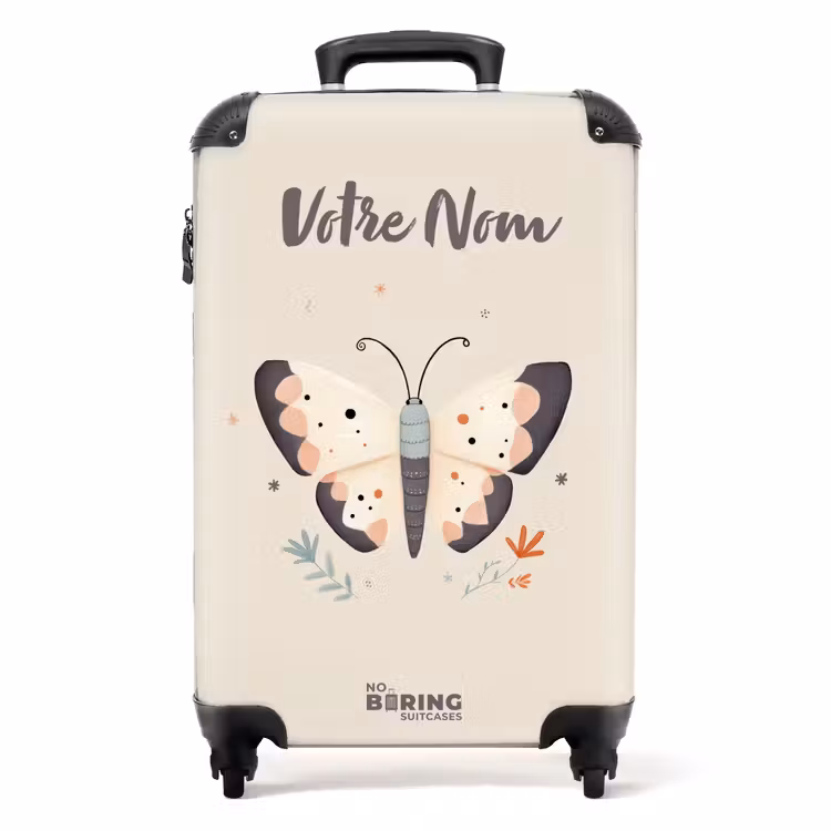 Valise avec nom -Papillon Pastel — 1