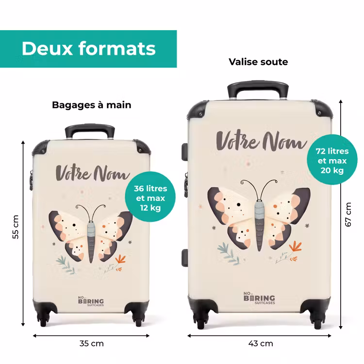 Valise avec nom -Papillon Pastel — 7