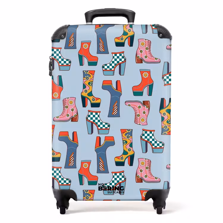 Valise - Retro disco 70s laarzen patroon kleurrijk — 1