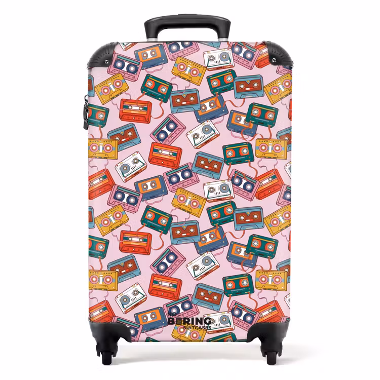 Valise - Retro disco cassettes patroon kleurrijk — 1