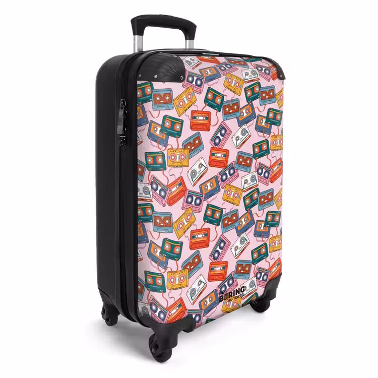 Valise - Retro disco cassettes patroon kleurrijk — 2
