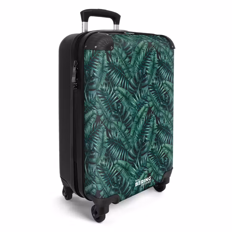 Valise - Feuilles de palmier monstera motif foncé — 2