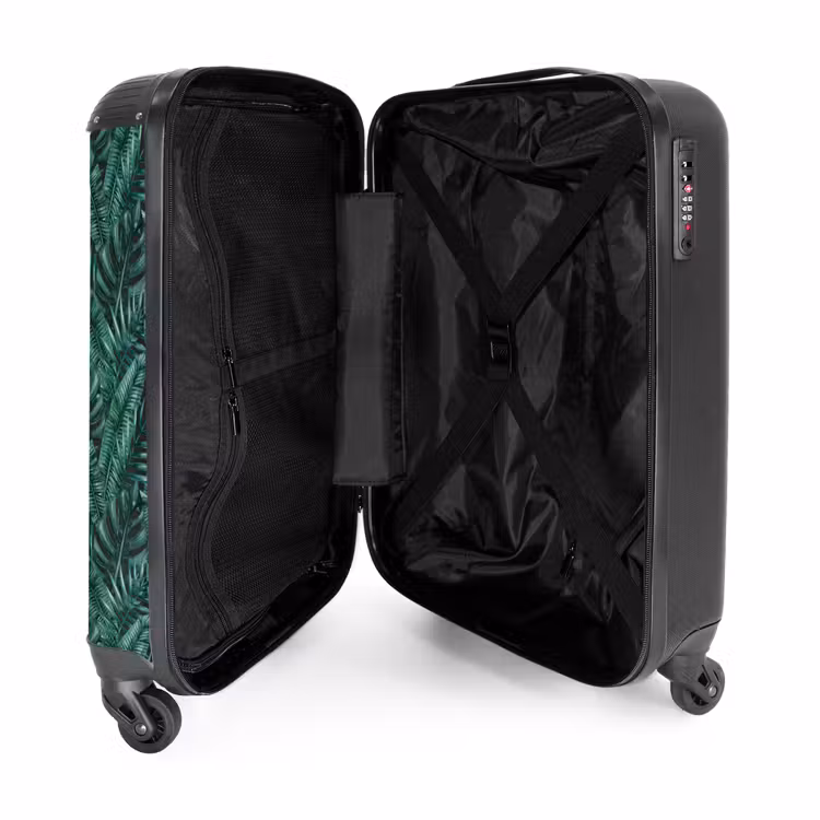 Valise - Feuilles de palmier monstera motif foncé — 4