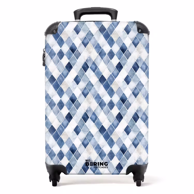 Valise - Motif à carreaux bleu — 1