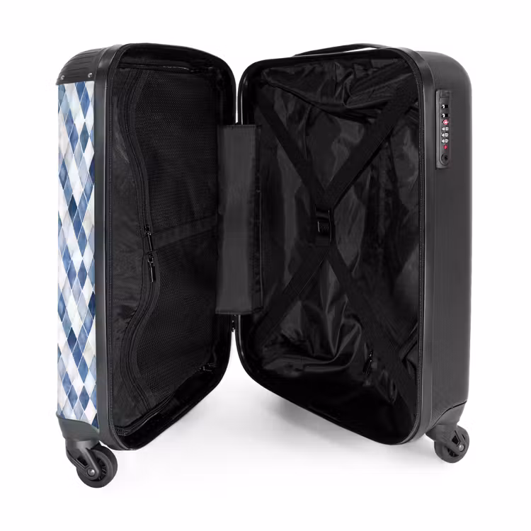 Valise - Motif à carreaux bleu — 5