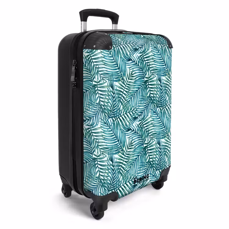 Valise - Motif de feuilles de palmier colorées en bleu — 2