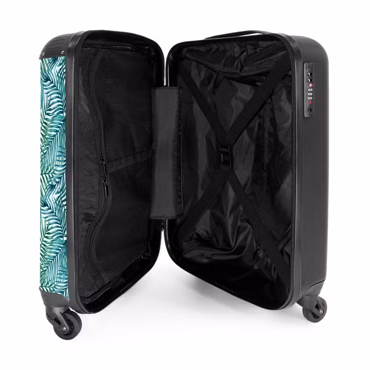 Valise - Motif de feuilles de palmier colorées en bleu — 4