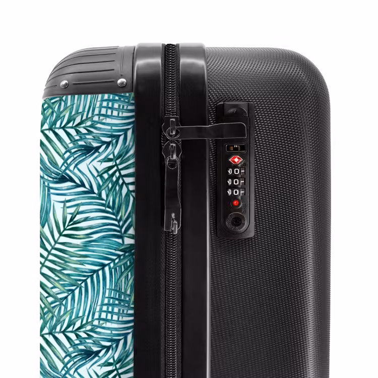 Valise - Motif de feuilles de palmier colorées en bleu — 5