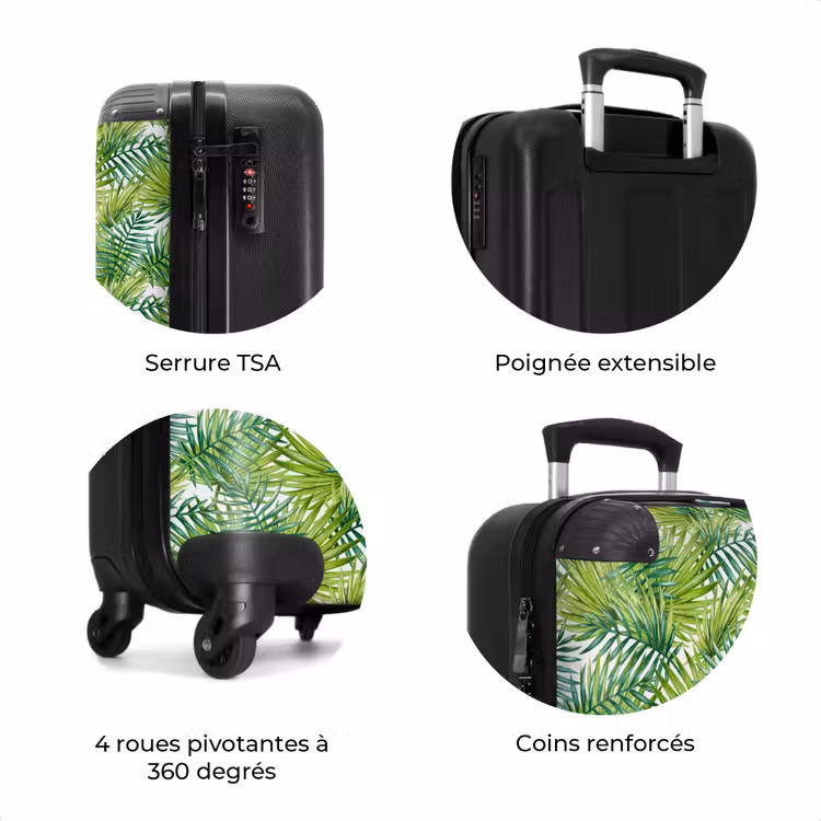Valise - Motif de feuilles de palmier vert clair — 7