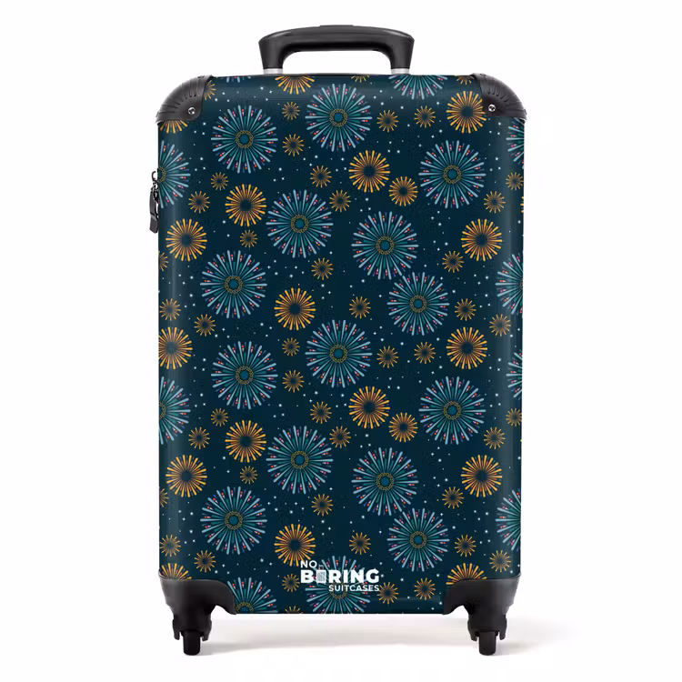 Valise - Retro disco 70s vuurwerk patroon kleurrijk — 1