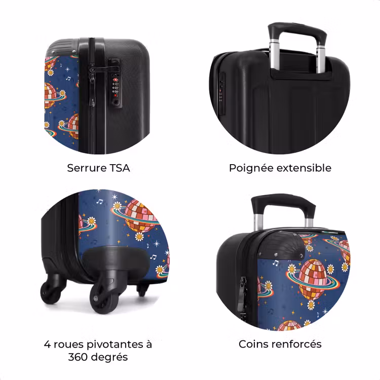 Valise - Retro disco regenbogen patroon kleurrijk — 8