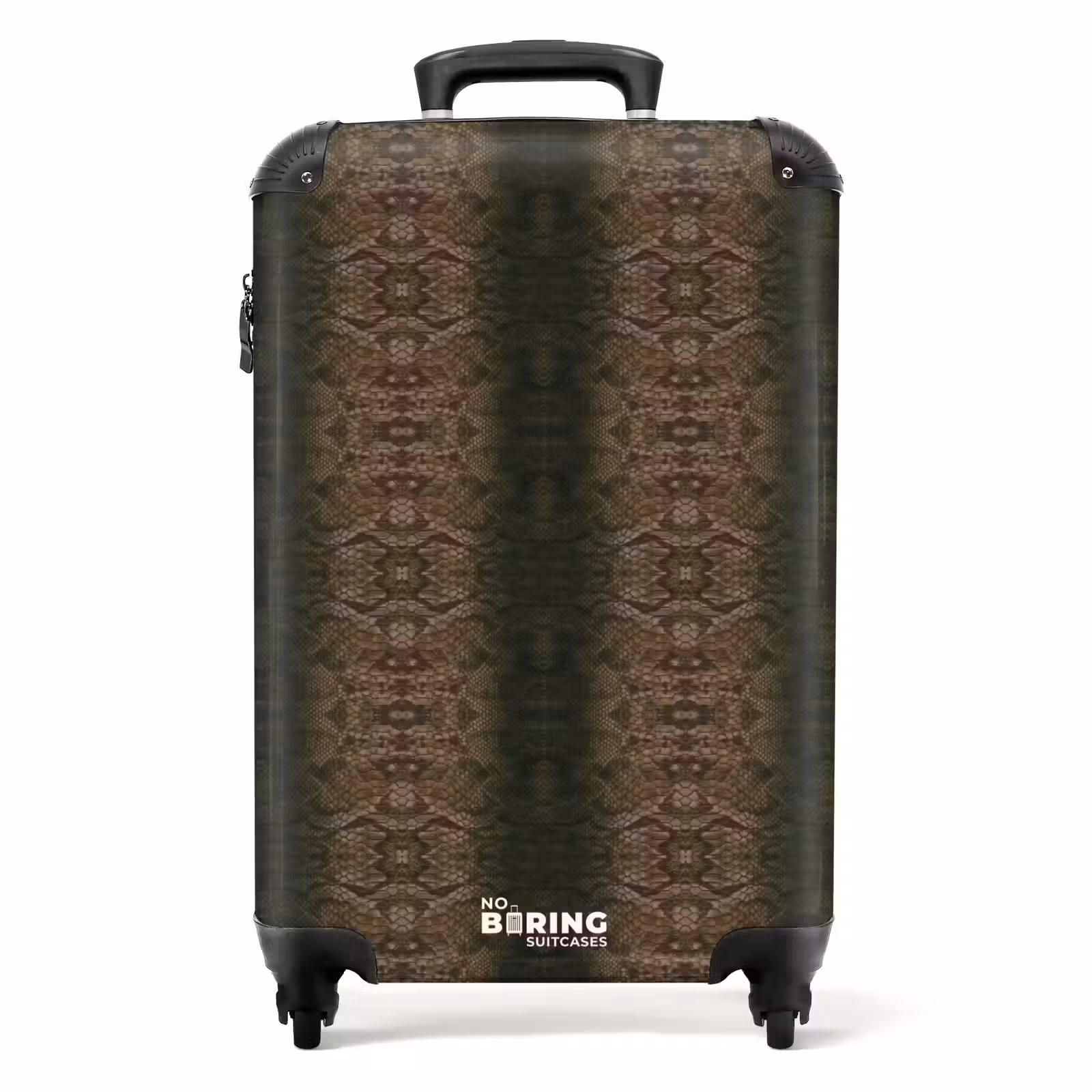 Valise - Peau de serpent brun cuivré avec structure symétrique en écailles — 1