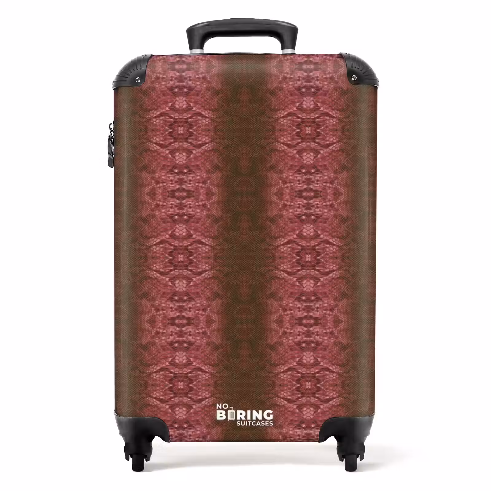 Valise - Peau de serpent brun-rouge avec des écailles symétriques — 1