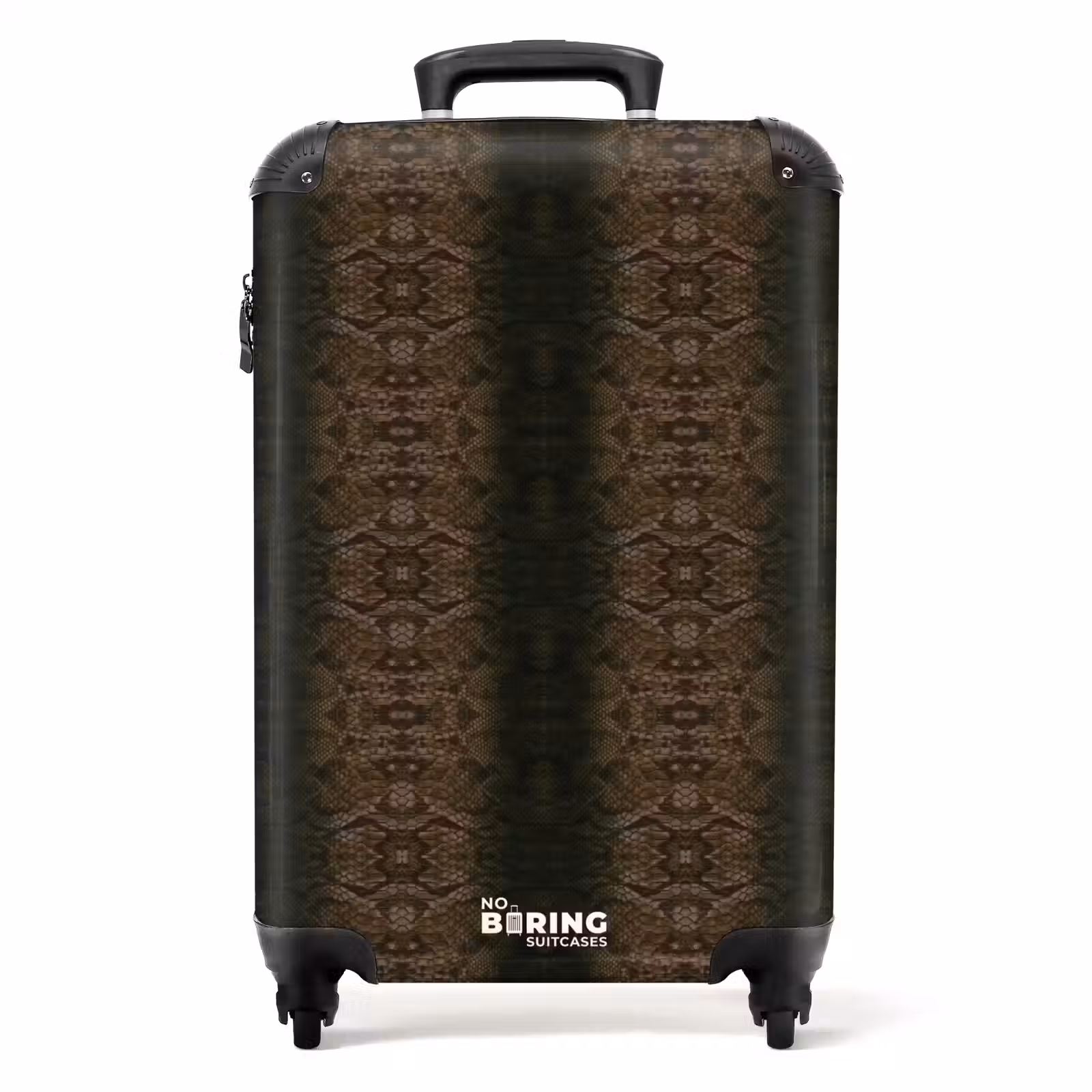 Valise - Peau de serpent brune à écailles symétriques — 1