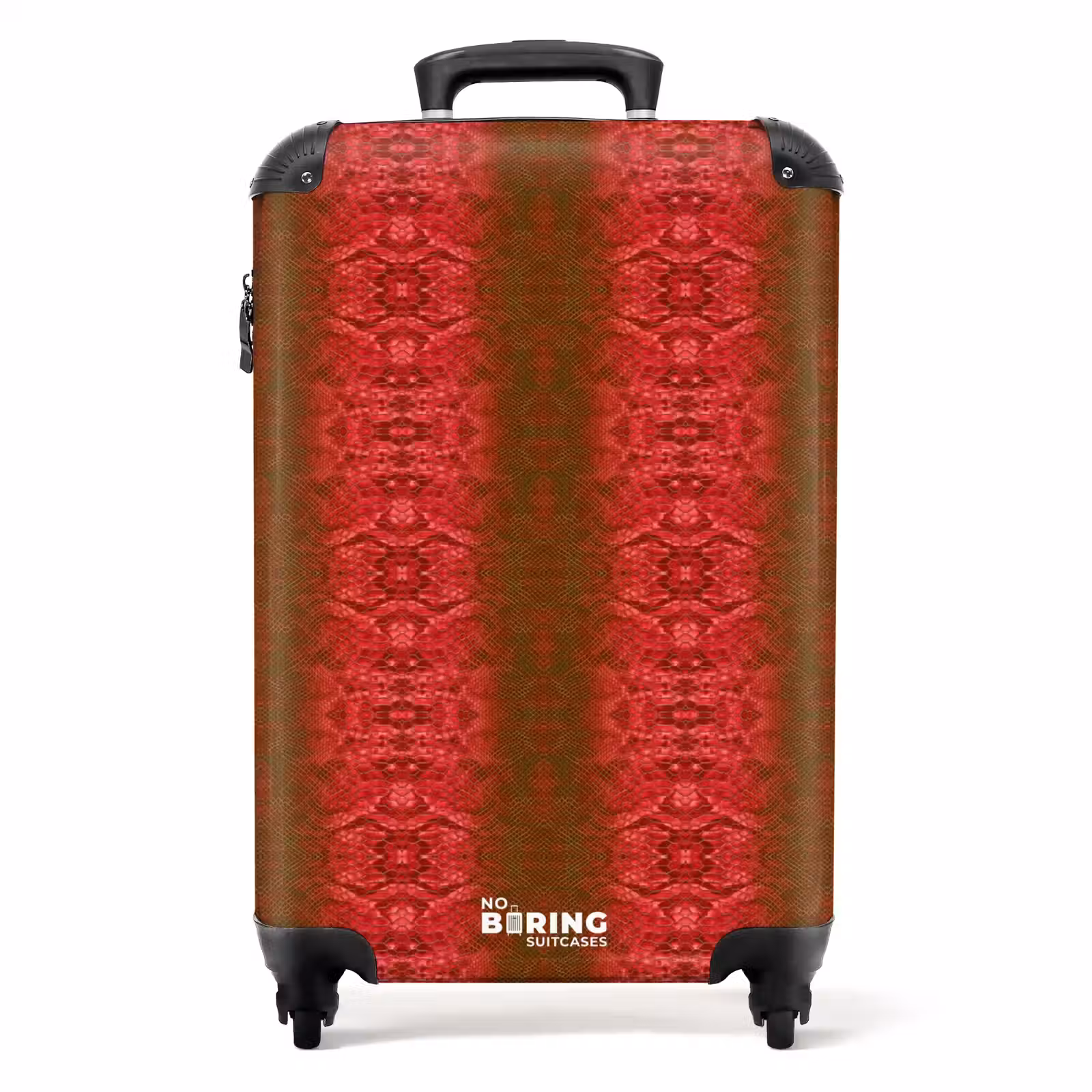 Valise - Peau de serpent d'un rouge profond avec une structure en écailles symétriques — 1