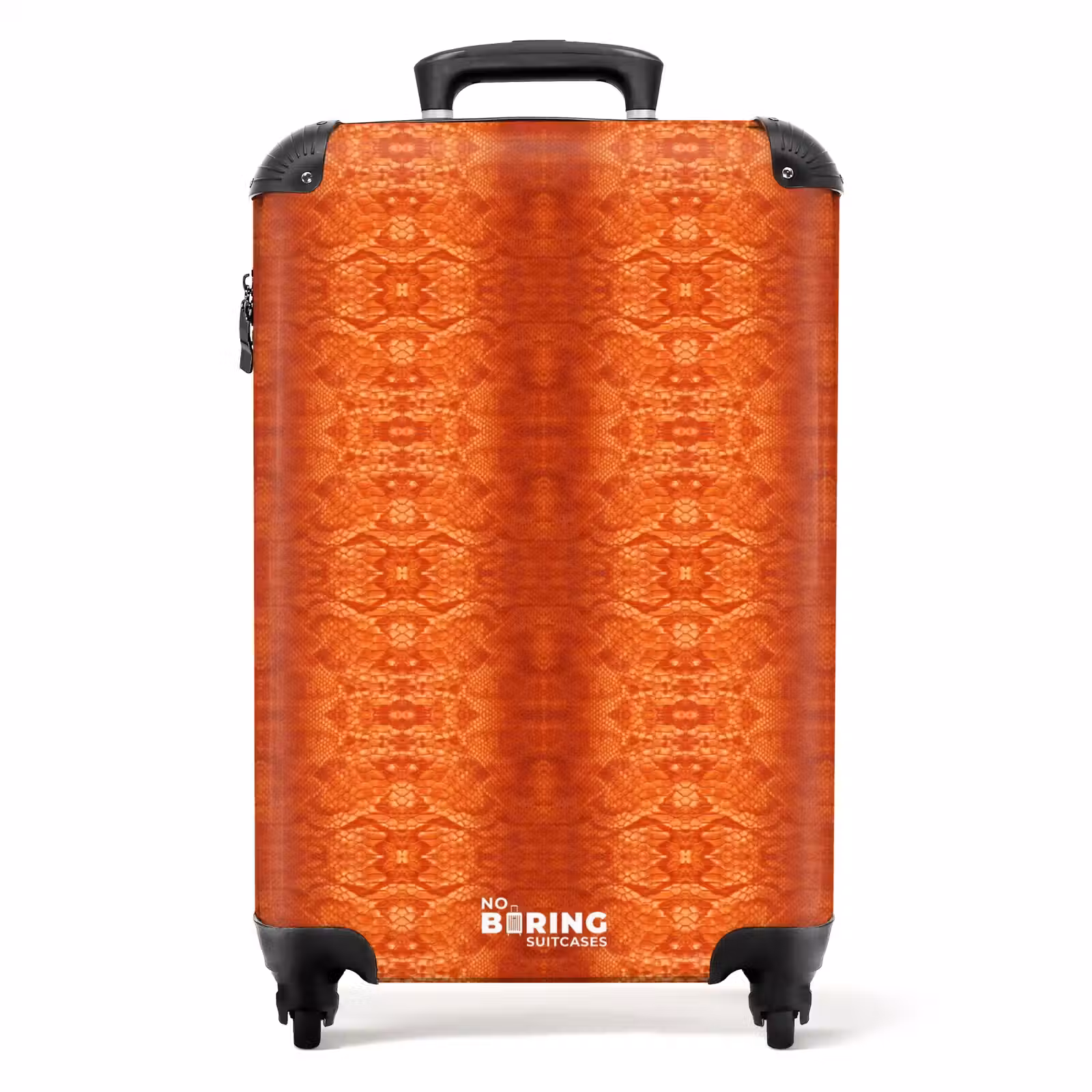 Valise - Peau de serpent orange avec structure en écailles symétriques — 1
