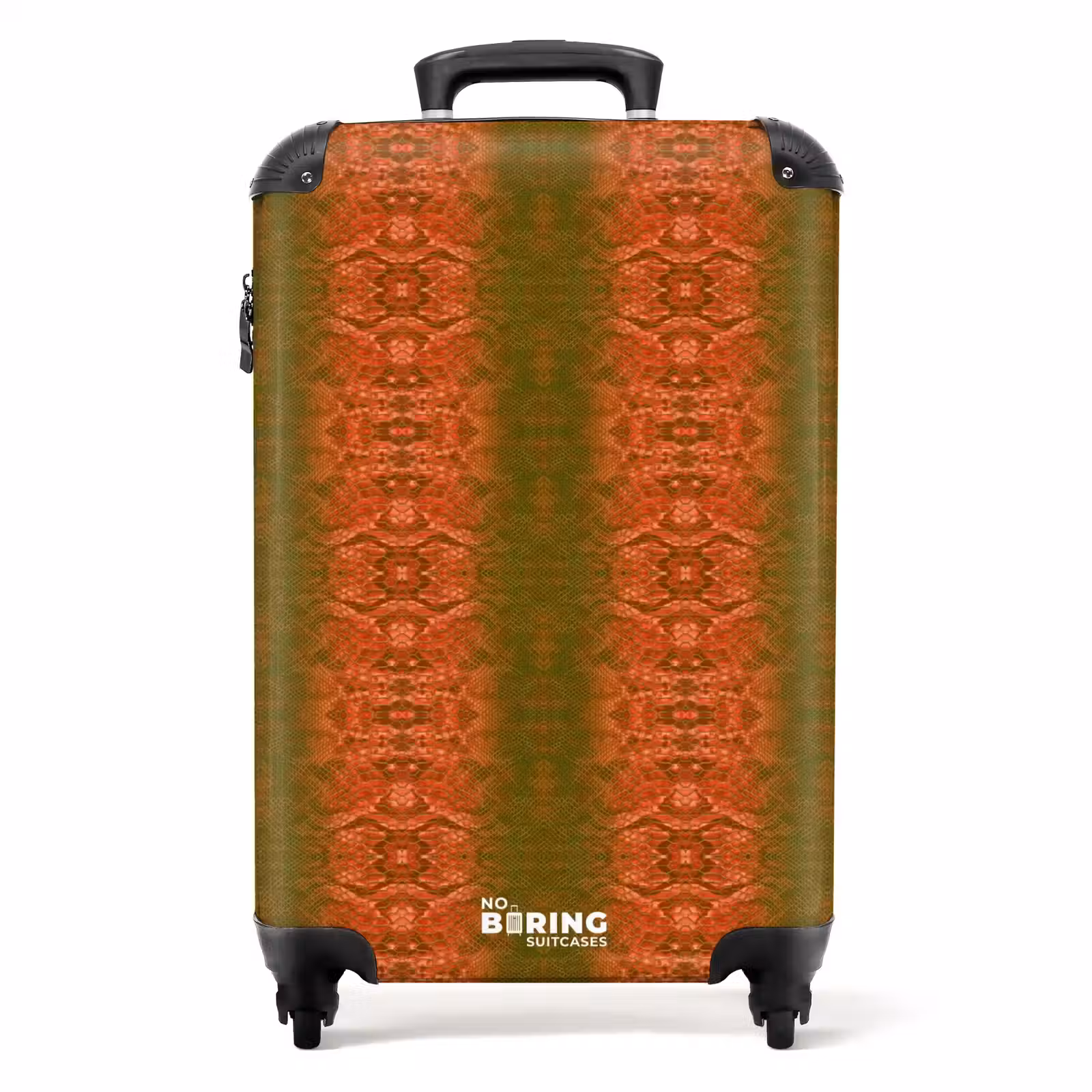 Valise - Peau de serpent rouge corail avec structure en écailles symétriques — 1