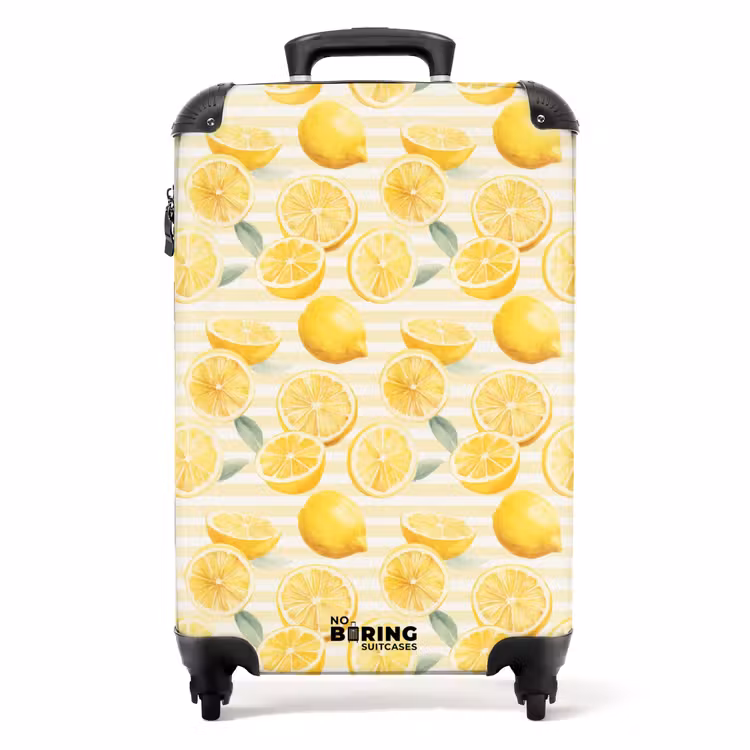 Valise - Citron avec motif à rayures jaune — 1