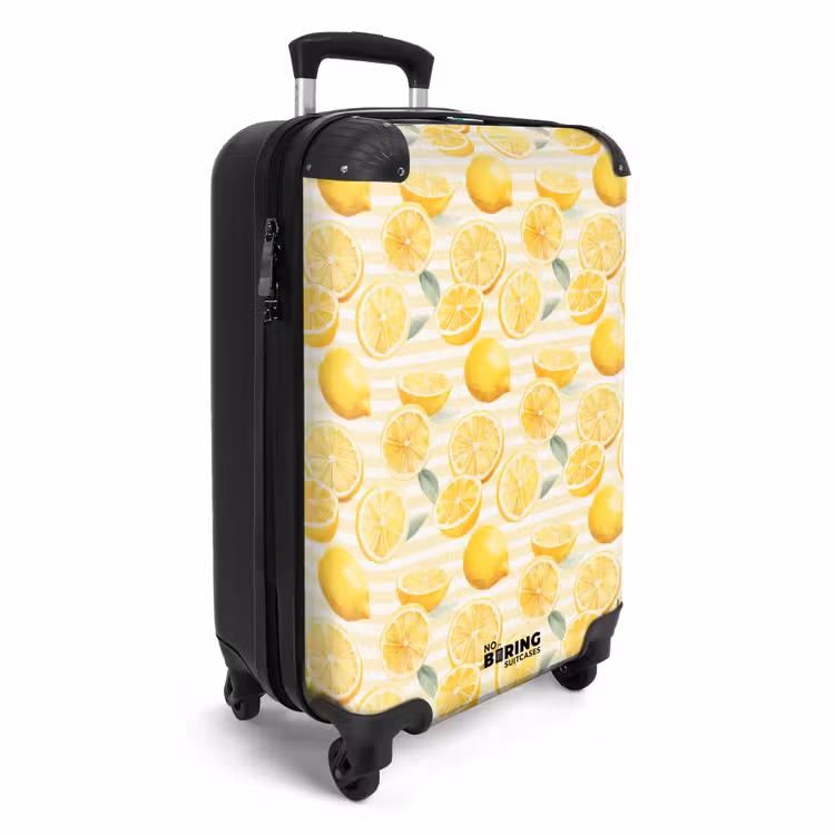 Valise - Citron avec motif à rayures jaune — 2