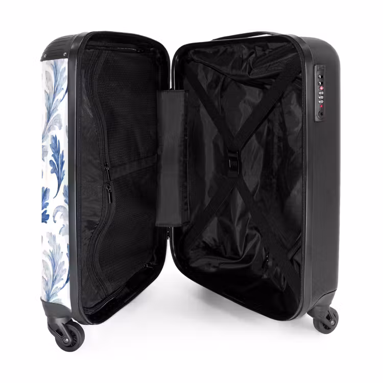 Valise - Motif baroque de feuilles bleues — 5