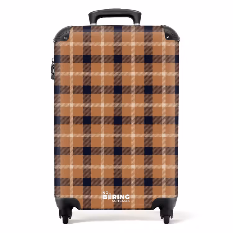 Valise - Motif classique de damier en camel et noir — 1