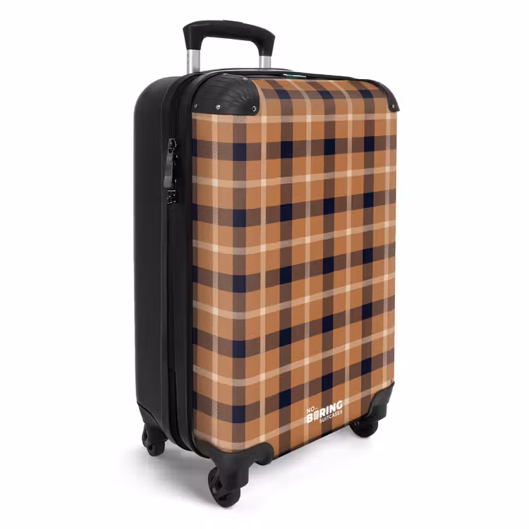 Valise - Motif classique de damier en camel et noir — 2