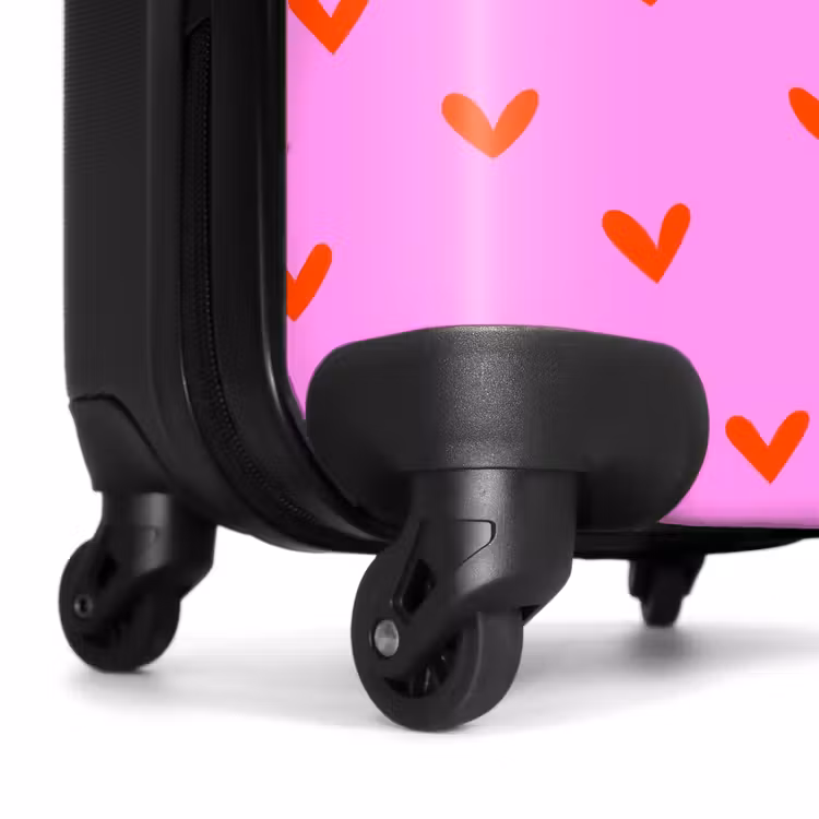 Valise - Motif de cœur répété sur fond rose — 7