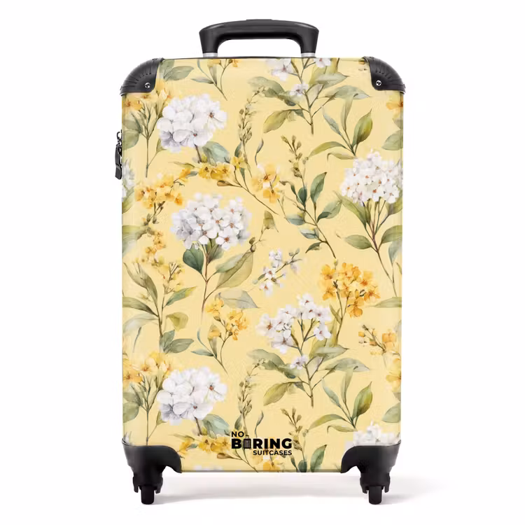 Valise - Motif de fleurs jaune — 1