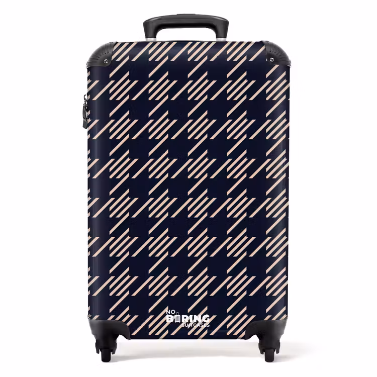 Valise - Motif pied-de-poule foncé avec remplissage à rayures diagonales — 1