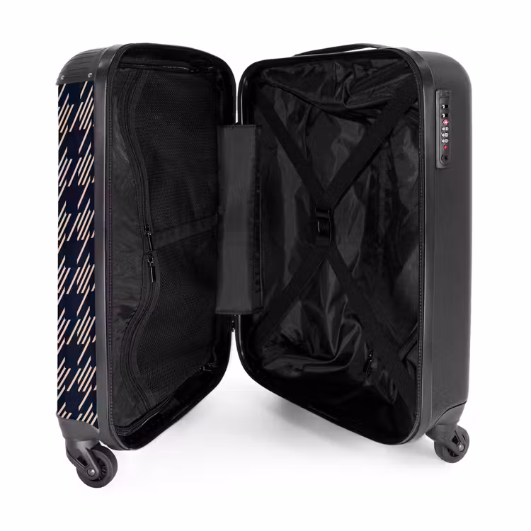 Valise - Motif pied-de-poule foncé avec remplissage à rayures diagonales — 5