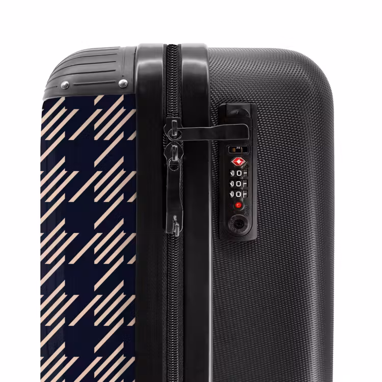 Valise - Motif pied-de-poule foncé avec remplissage à rayures diagonales — 6