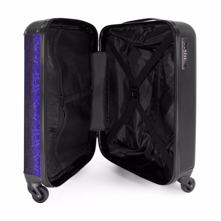 Valise - Peau de serpent bleu violet avec structure en écailles symétriques — 4