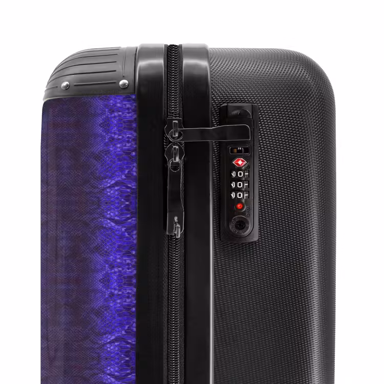 Valise - Peau de serpent bleu violet avec structure en écailles symétriques — 5