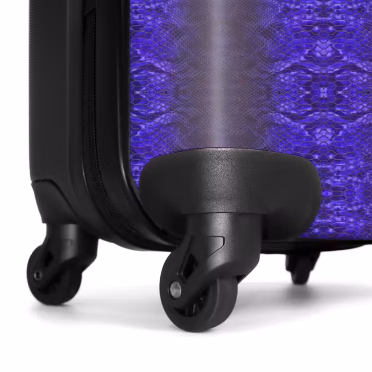 Valise - Peau de serpent bleu violet avec structure en écailles symétriques — 6