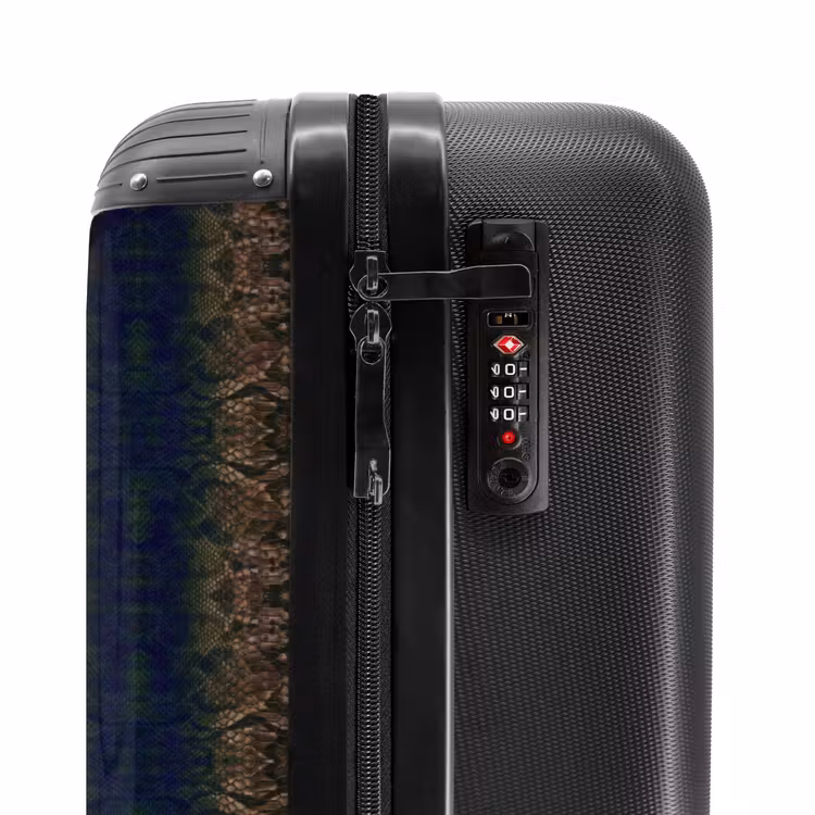 Valise - Peau de serpent brun-bleu avec structure en écailles symétriques — 5