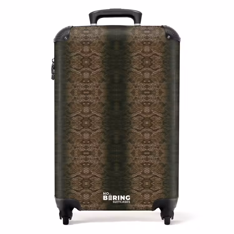 Valise - Peau de serpent brun cuivré avec structure symétrique en écailles — 1