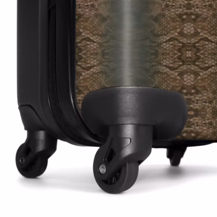Valise - Peau de serpent brun cuivré avec structure symétrique en écailles — 6