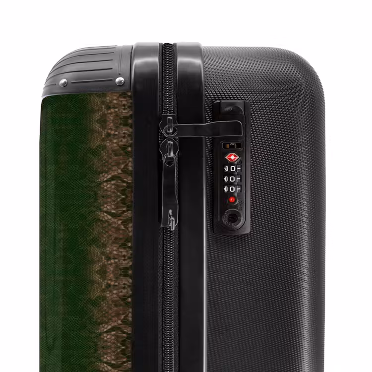 Valise - Peau de serpent brun foncé avec structure symétrique en écailles — 5