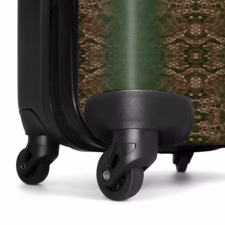 Valise - Peau de serpent brun foncé avec structure symétrique en écailles — 6